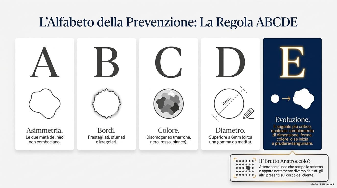 Neo sospetto: la regola ABCDE per capire quando farlo controllare